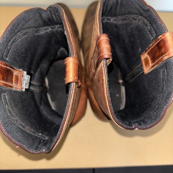 Vintage Laredo Western Cowboy Boots Men’s 13 EW | Brown Leather Pull-On Roper - Picture 9 of 9